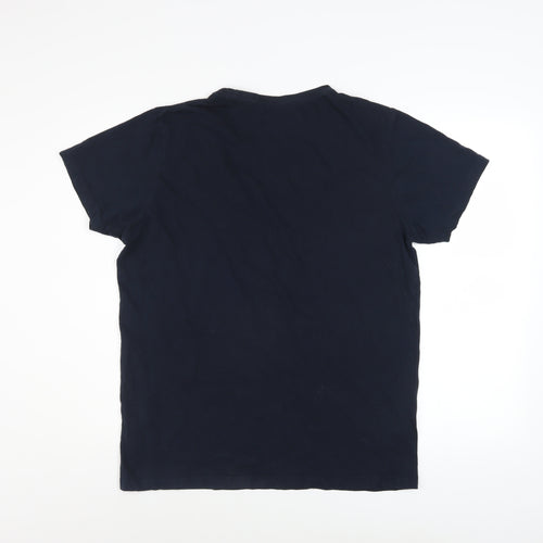 Twisted Soul Men's Navy Graphic Print Cotton T-Shirt XL