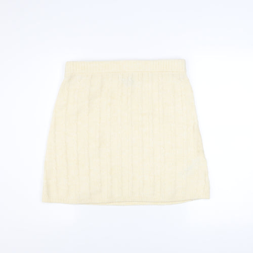 Nobody’s Child Women’s Ivory Knit Wool Blend Pencil Skirt M