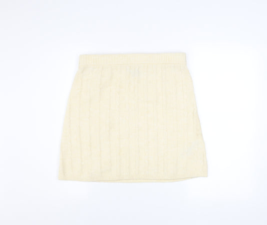 Nobody’s Child Women’s Ivory Knit Wool Blend Pencil Skirt M