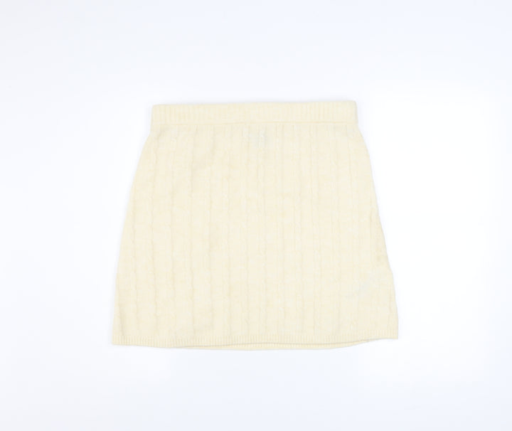 Nobody’s Child Women’s Ivory Knit Wool Blend Pencil Skirt M