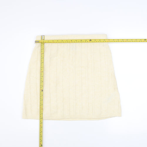 Nobody’s Child Women’s Ivory Knit Wool Blend Pencil Skirt M