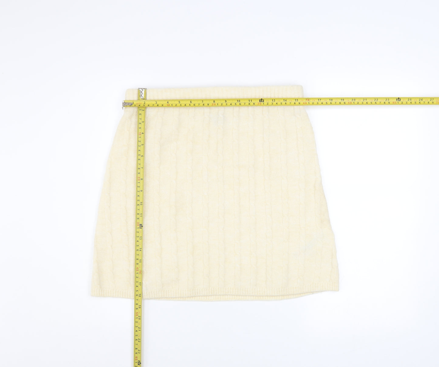 Nobody’s Child Women’s Ivory Knit Wool Blend Pencil Skirt M