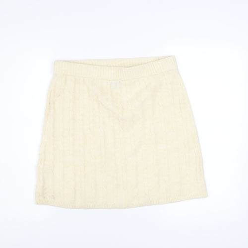 Nobody’s Child Women’s Ivory Knit Wool Blend Pencil Skirt M
