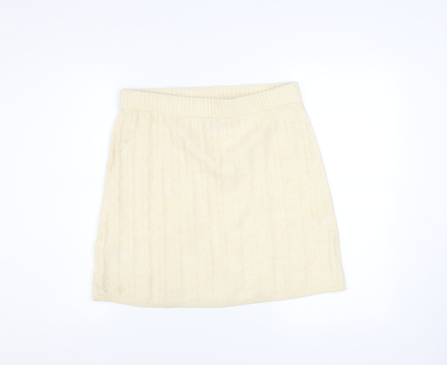 Nobody’s Child Women’s Ivory Knit Wool Blend Pencil Skirt M