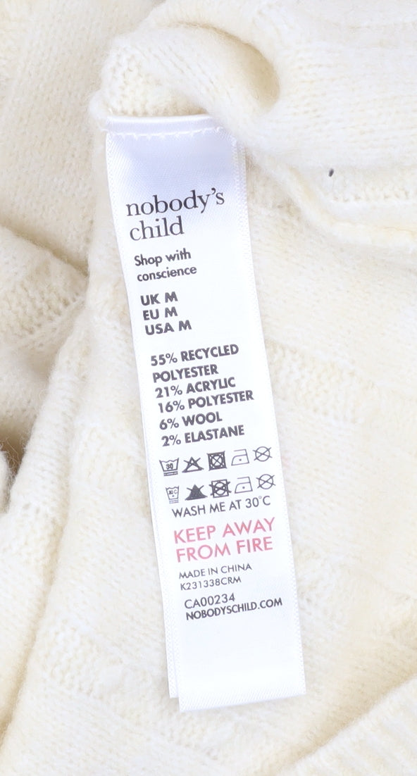 Nobody’s Child Women’s Ivory Knit Wool Blend Pencil Skirt M