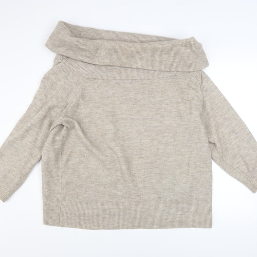 V by Very Women's Beige Cowl Neck Long Sleeve Knit Jumper Size 18