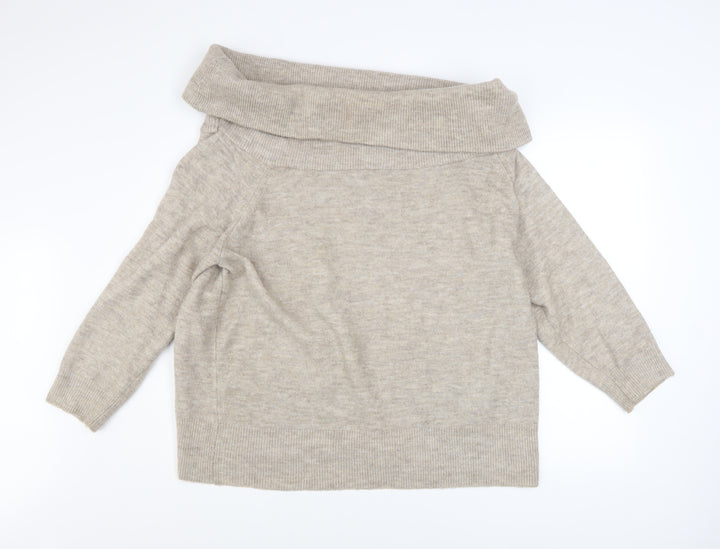 V by Very Women's Beige Cowl Neck Long Sleeve Knit Jumper Size 18