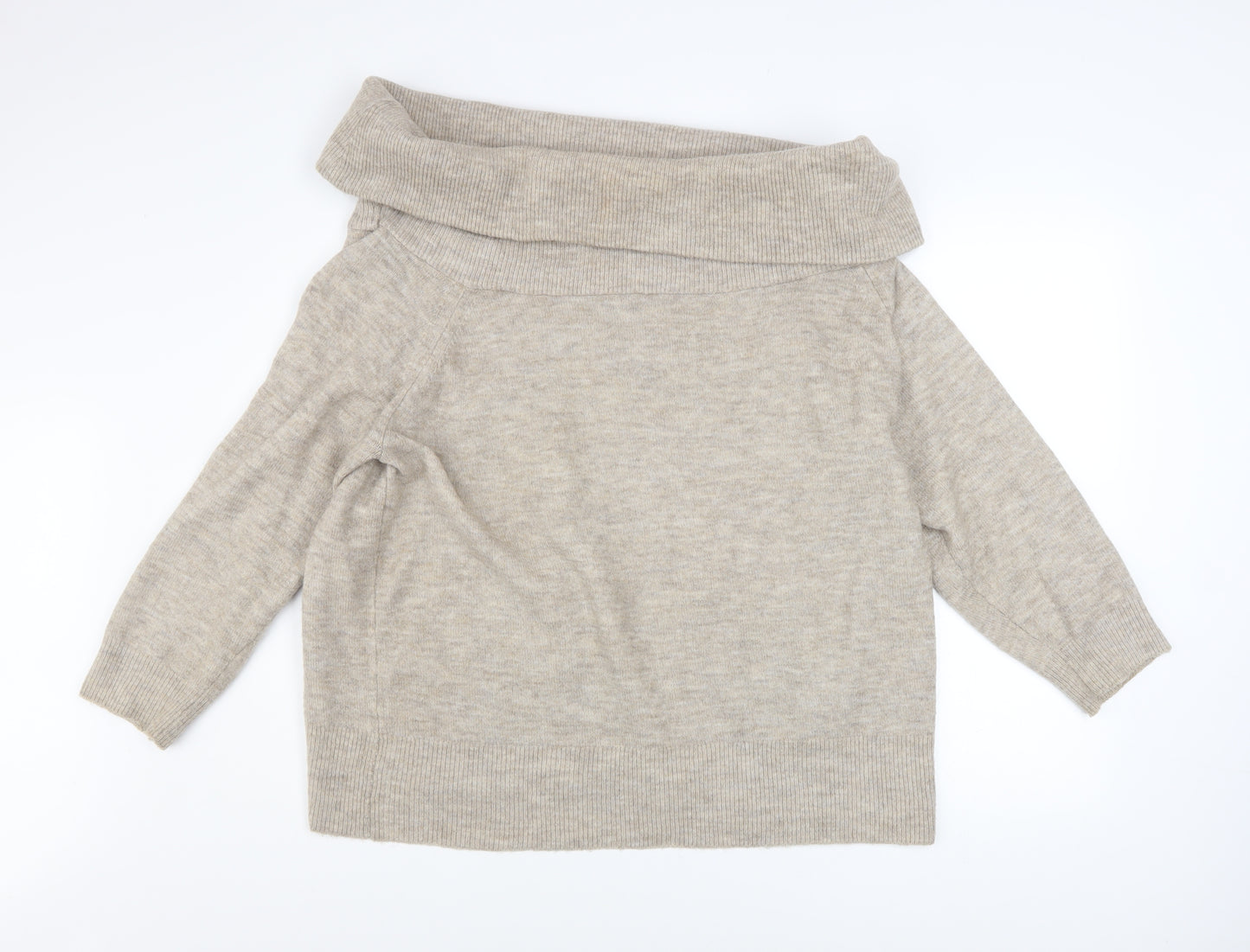 V by Very Women's Beige Cowl Neck Long Sleeve Knit Jumper Size 18