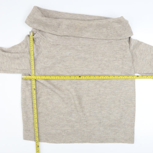 V by Very Women's Beige Cowl Neck Long Sleeve Knit Jumper Size 18