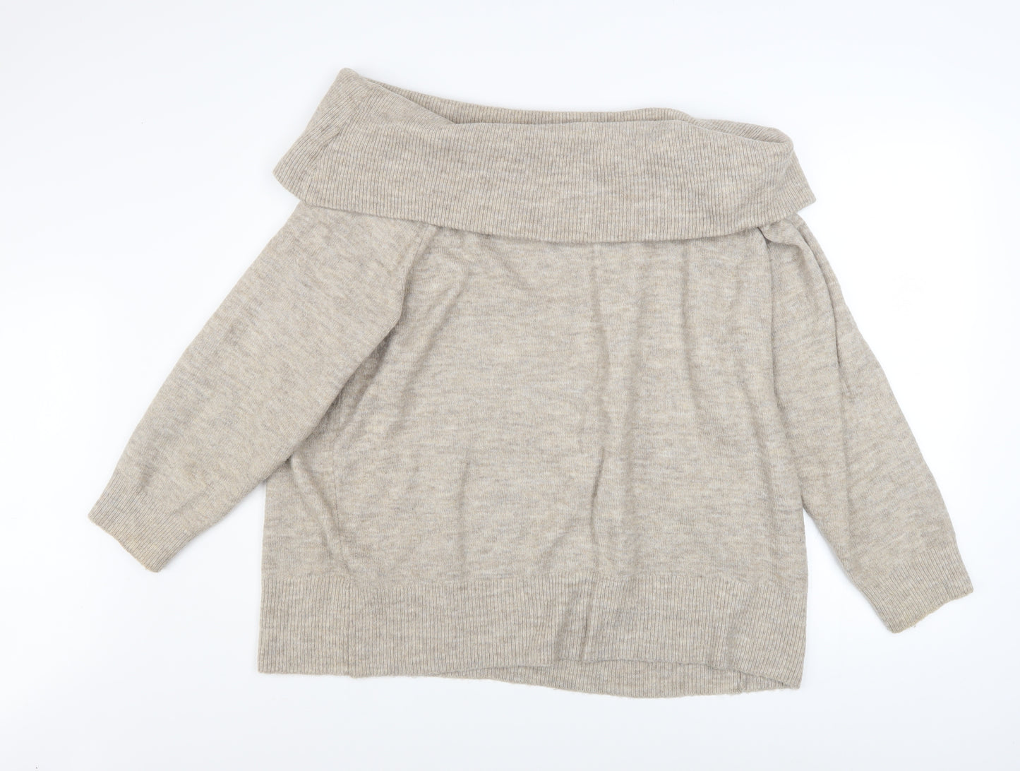 V by Very Women's Beige Cowl Neck Long Sleeve Knit Jumper Size 18