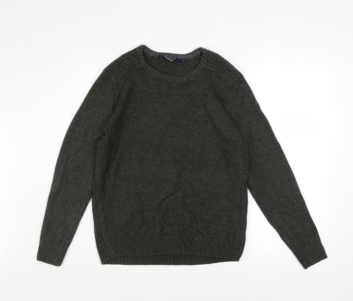Kensington Eastside Men's Green L Crew Neck Acrylic Knit Jumper