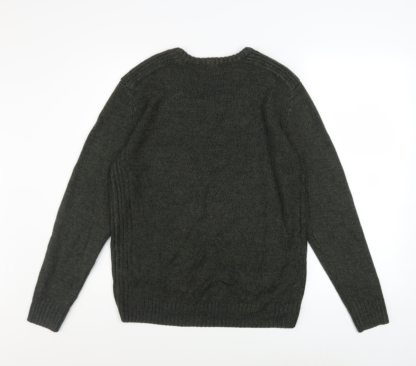 Kensington Eastside Men's Green L Crew Neck Acrylic Knit Jumper