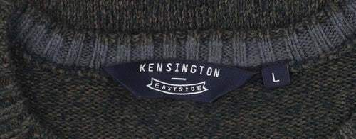 Kensington Eastside Men's Green L Crew Neck Acrylic Knit Jumper