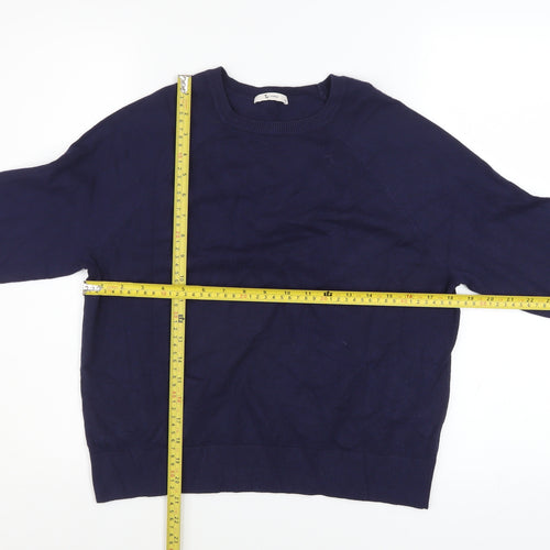 Tu Women’s Blue Size 14 Crew Neck Long Sleeve Knit Jumper