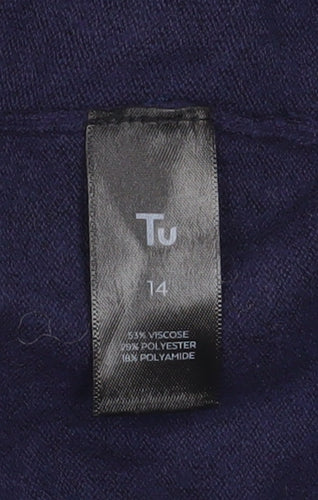 Tu Women’s Blue Size 14 Crew Neck Long Sleeve Knit Jumper