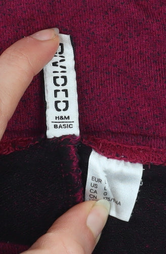 H&M Women Burgundy 3/4 Sleeve Pullover Sweatshirt Size L