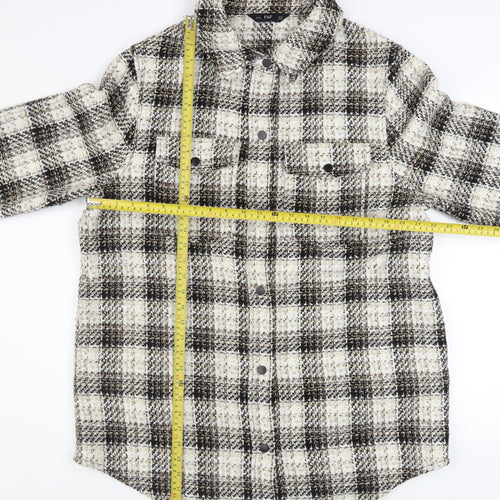 F&F Women’s Multicoloured Check Tweed Shacket Jacket Size 18