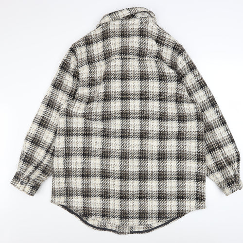 F&F Women’s Multicoloured Check Tweed Shacket Jacket Size 18