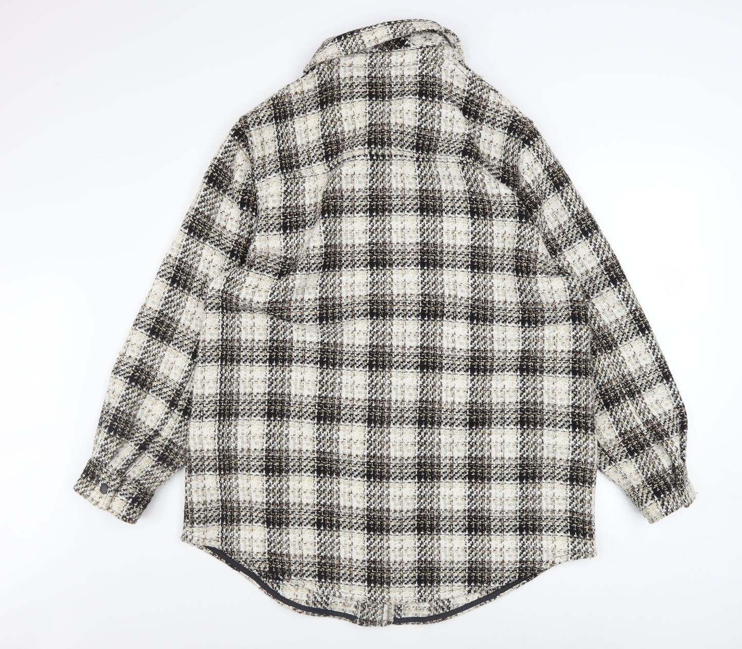 F&F Women’s Multicoloured Check Tweed Shacket Jacket Size 18