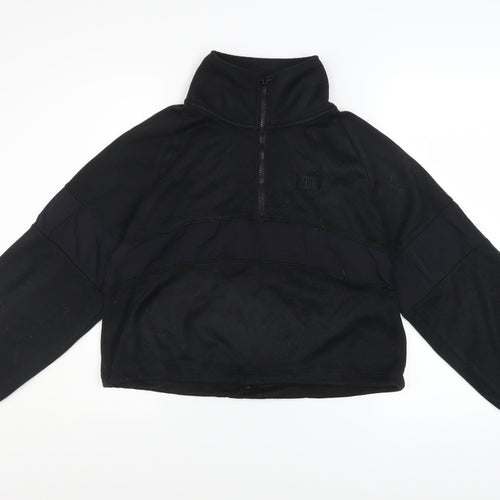 Victoria’s Secret PINK Girls Black Fleece 1/2 Zip Pullover Sweatshirt S