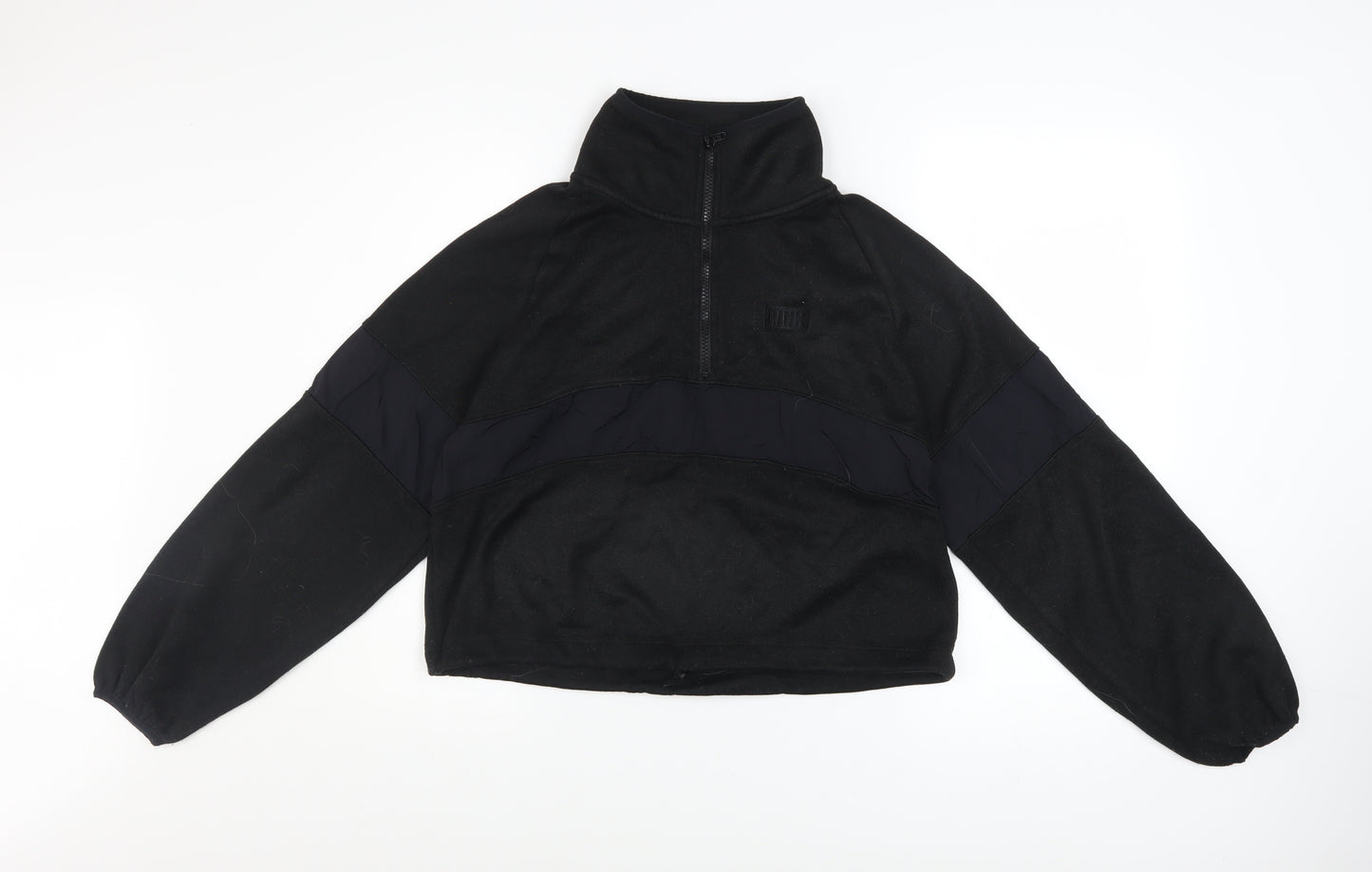 Victoria’s Secret PINK Girls Black Fleece 1/2 Zip Pullover Sweatshirt S