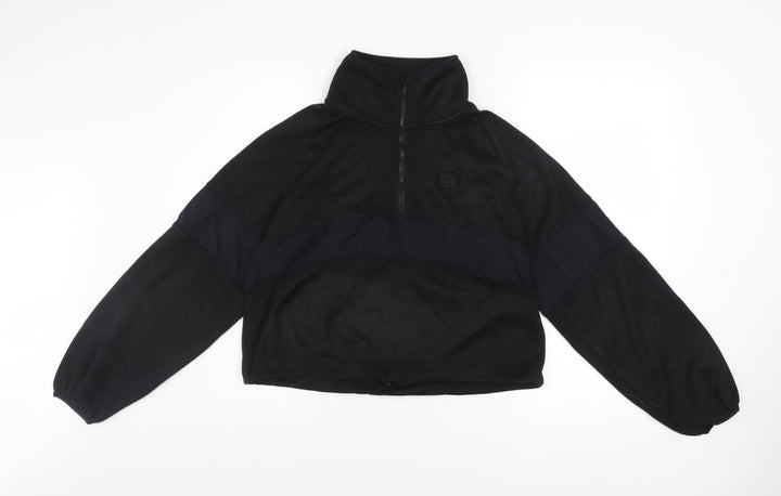 Victoria’s Secret PINK Girls Black Fleece 1/2 Zip Pullover Sweatshirt S