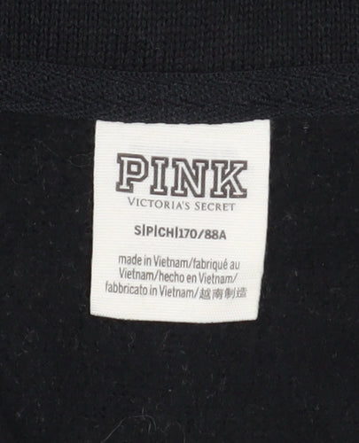 Victoria’s Secret PINK Girls Black Fleece 1/2 Zip Pullover Sweatshirt S