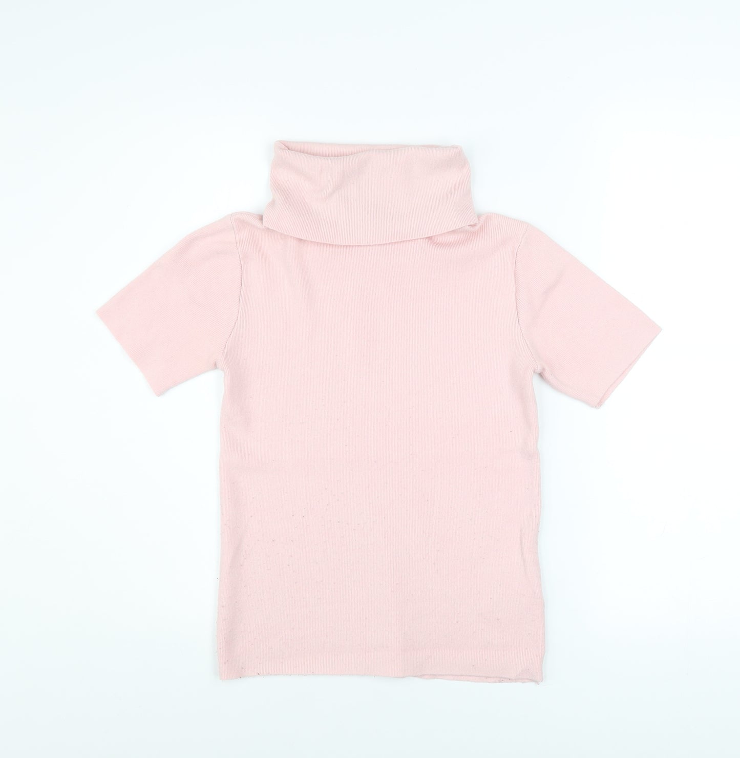 Pink Vanilla Women’s Pink Roll Neck Short Sleeve Jersey Top M/L