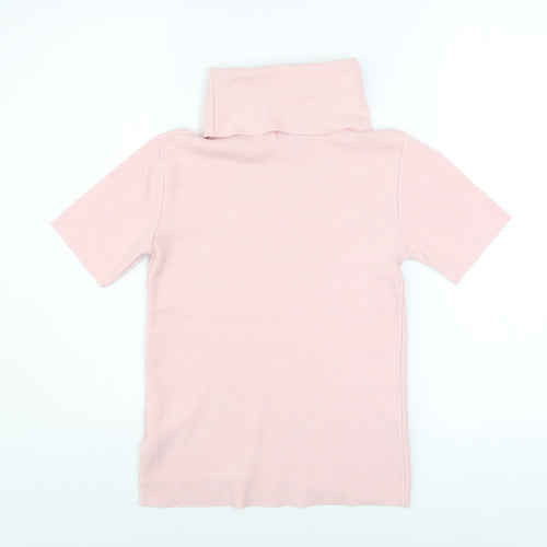 Pink Vanilla Women’s Pink Roll Neck Short Sleeve Jersey Top M/L