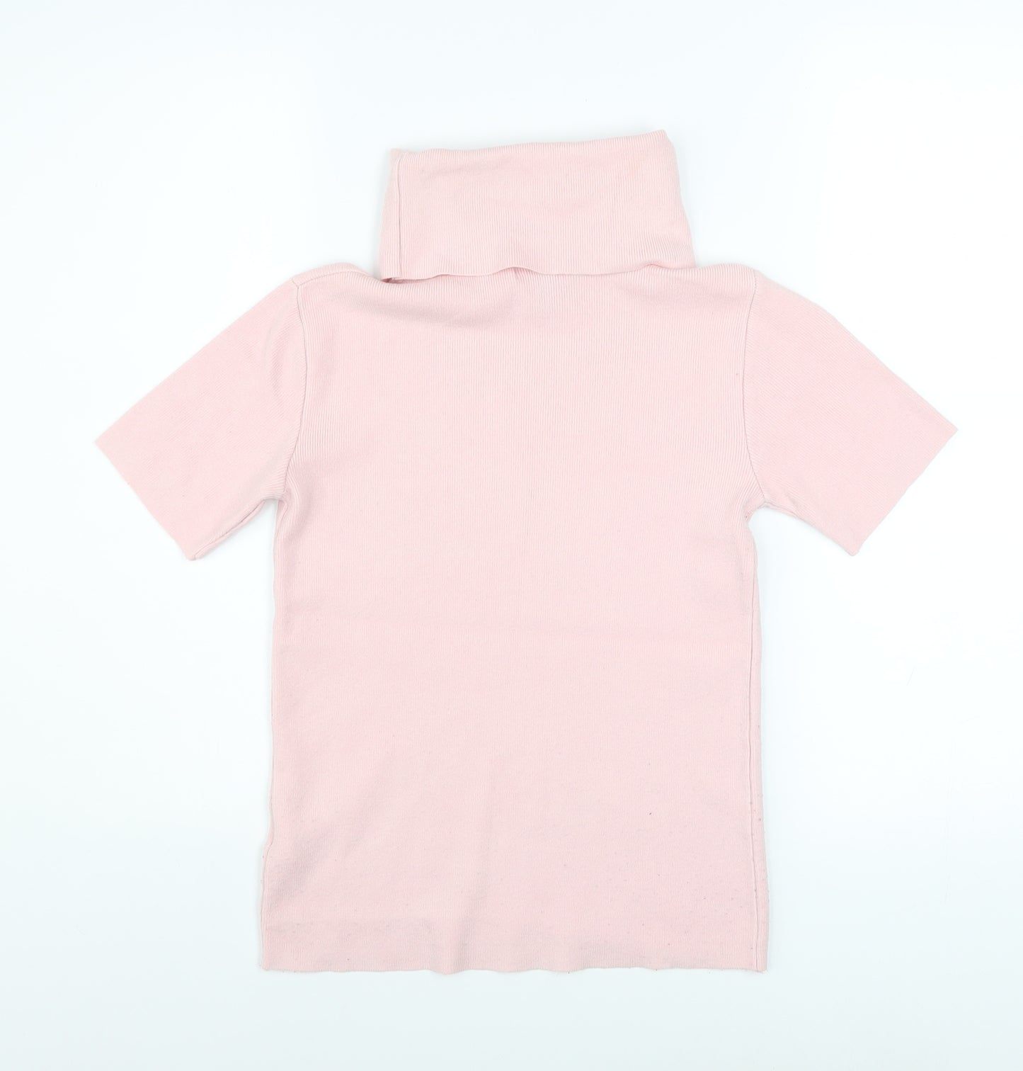 Pink Vanilla Women’s Pink Roll Neck Short Sleeve Jersey Top M/L