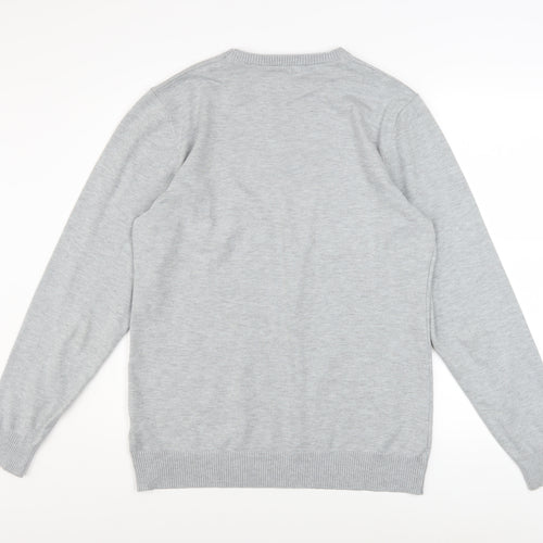 COOFANDY Men's Grey L Crew Neck Pullover Knit Jumper