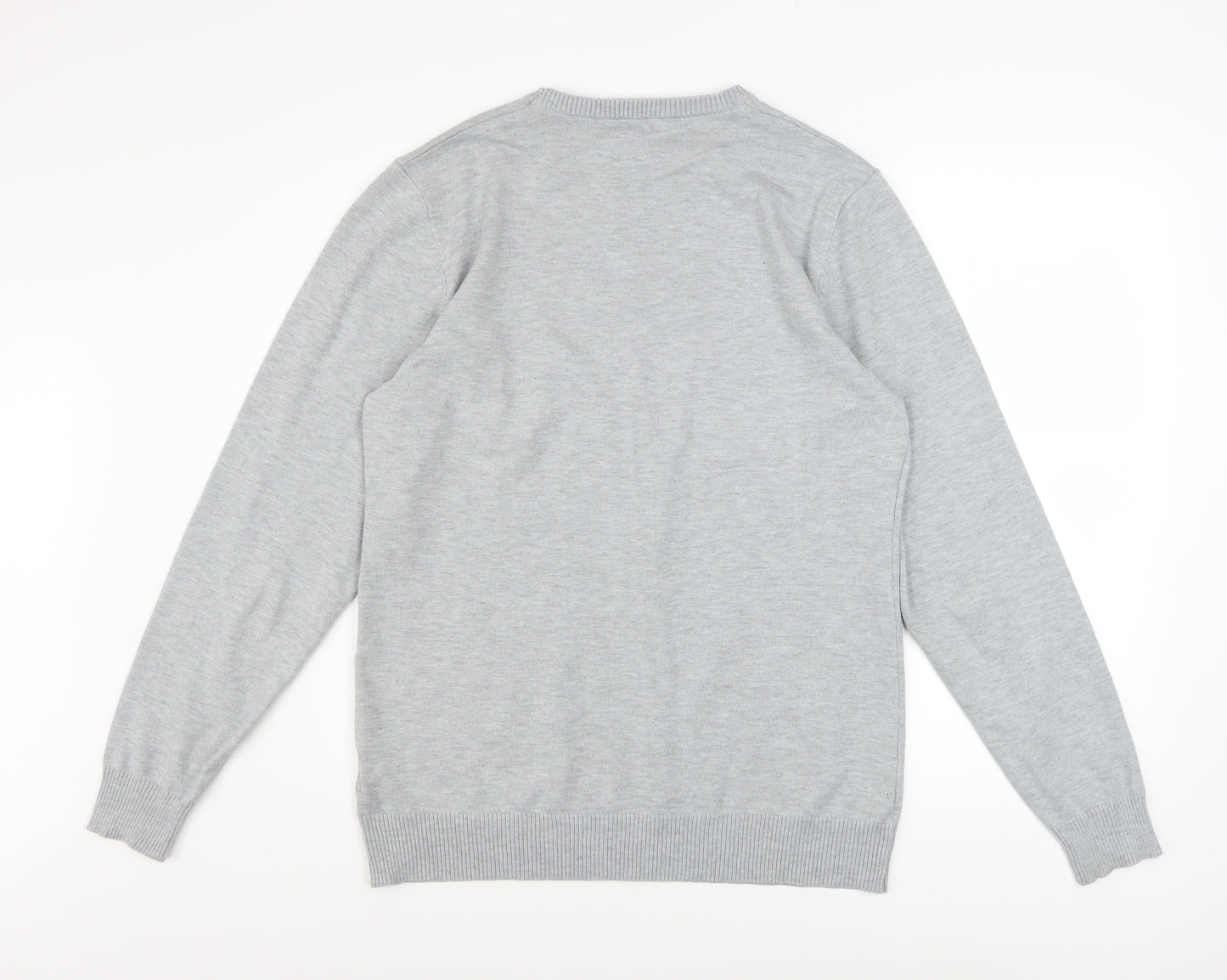 COOFANDY Men's Grey L Crew Neck Pullover Knit Jumper
