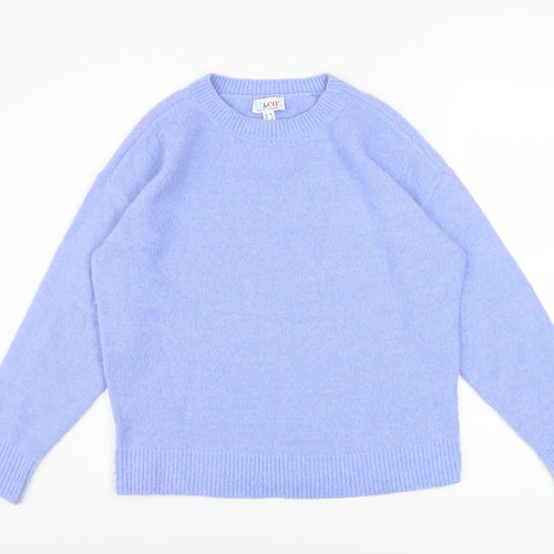 Denim & Co Women’s Blue Crew Neck Knit Jumper Size S