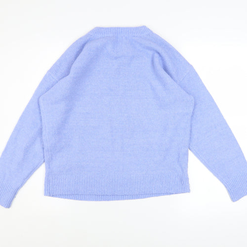 Denim & Co Women’s Blue Crew Neck Knit Jumper Size S