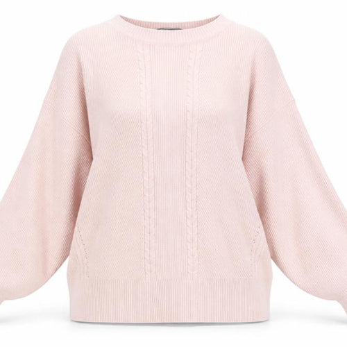 Marks and Spencer Women’s Pink Cable-Knit Crew Neck Jumper L