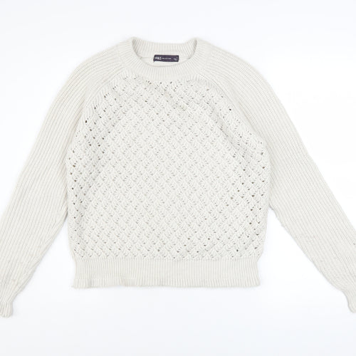 Marks and Spencer Women’s Ivory Knit Crew Neck Pullover Jumper Size S