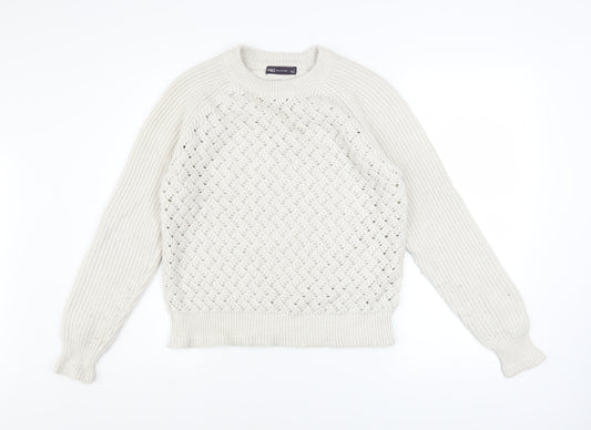 Marks and Spencer Women’s Ivory Knit Crew Neck Pullover Jumper Size S