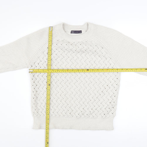 Marks and Spencer Women’s Ivory Knit Crew Neck Pullover Jumper Size S