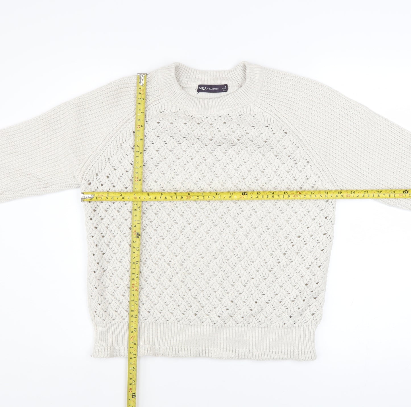 Marks and Spencer Women’s Ivory Knit Crew Neck Pullover Jumper Size S