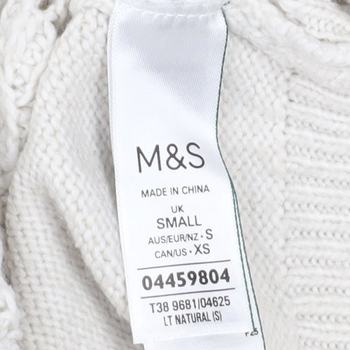 Marks and Spencer Women’s Ivory Knit Crew Neck Pullover Jumper Size S