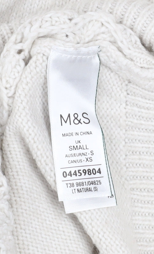 Marks and Spencer Women’s Ivory Knit Crew Neck Pullover Jumper Size S
