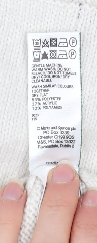 Marks and Spencer Women’s Ivory Knit Crew Neck Pullover Jumper Size S