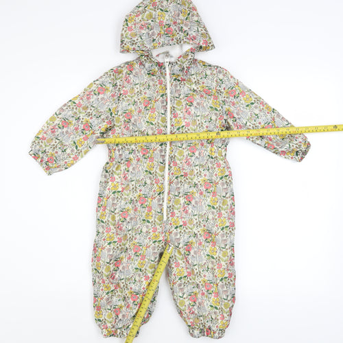 Tu Girls Multicoloured Floral Hooded Padded Snowsuit 2 Years