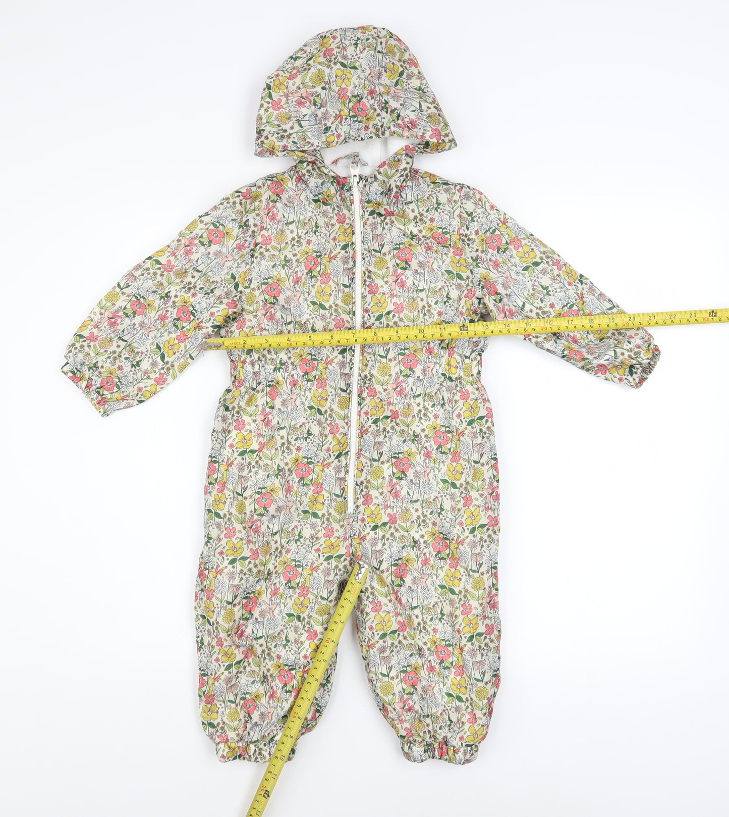 Tu Girls Multicoloured Floral Hooded Padded Snowsuit 2 Years