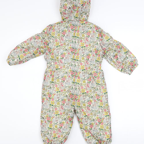 Tu Girls Multicoloured Floral Hooded Padded Snowsuit 2 Years