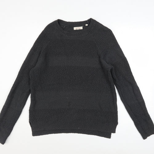 Fat Face Women’s Black Cotton Crew Neck Long Sleeve Jumper Size 12