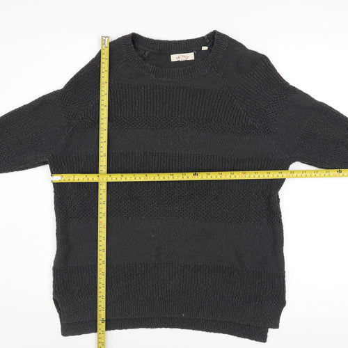 Fat Face Women’s Black Cotton Crew Neck Long Sleeve Jumper Size 12