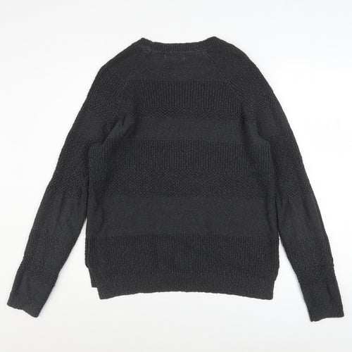 Fat Face Women’s Black Cotton Crew Neck Long Sleeve Jumper Size 12