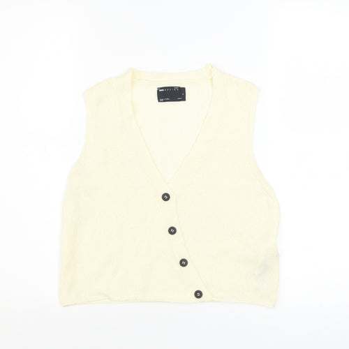 ASOS DESIGN Women’s Ivory Knit Button Vest Jumper Size S