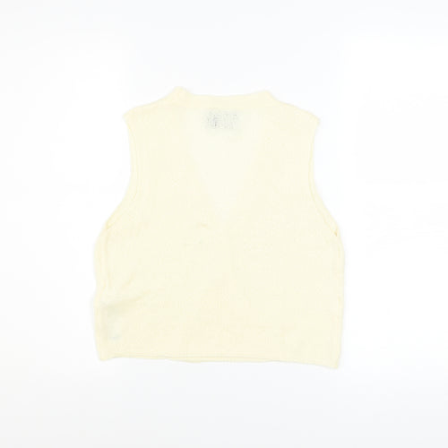 ASOS DESIGN Women’s Ivory Knit Button Vest Jumper Size S